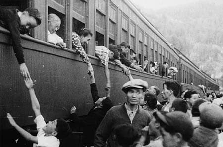 Japanese-Canadians being relocated in British Columbia